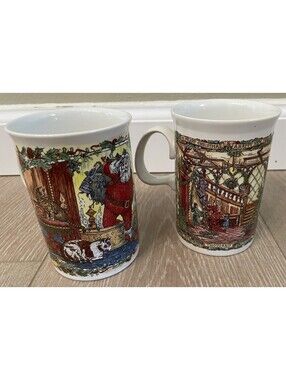 2 Dunoon Scotland Christmas Party & Santa’s Arrival 9 Oz Coffee Tea Mugs